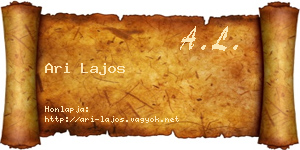Ari Lajos névjegykártya