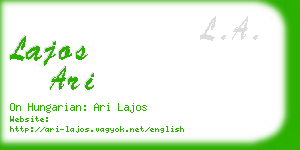 lajos ari business card